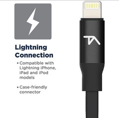 Tech Armor Talk n’ Charge Charge N’ Go Lightning In-Ear Earbuds Mic Black