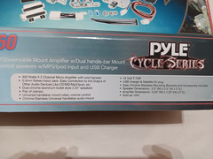 Pyle PLMCA60 300W Motorcycle/ATV Waterproof Speaker & Amp Audio Kit AUX In