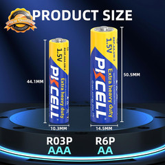 48 Pack AA AAA Batteries Combo 24 Double A 24 Triple A 1.5V Carbon Zinc