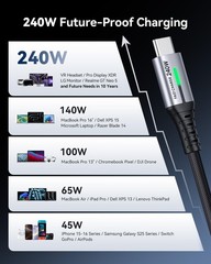 Iniu Usb C To Usb C Cable 240W Charging Type C Charger Cord Braided Usbc Cable
