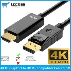 1.8M DisplayPort to HDMI Cable 4K Video Audio Adapter for PC HDTV