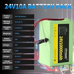 24V10Ah Rechargeable Li-ion Battery 7S4P With Charger For DIY 24V Devices