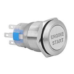 Push Button Starter Switch, 19mm 12V Car Engine Start Button Switch,