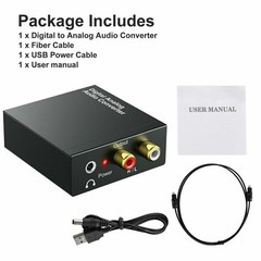 NEW Optical Coaxial Toslink Digital to Analog Audio Converter Adapter RCA L/R