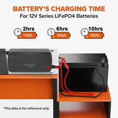 12V 20Ah LiFePO4 Lithium Battery with Charger, Built-in 20A BMS, for Power Wheel