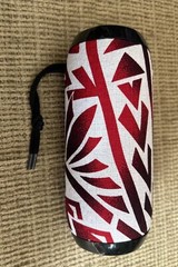 Custom Bluetooth Speaker Tribal Red White Black Polynesian Design W/Hand Strap