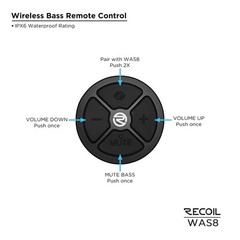 RECOIL WAS8 400W 8″ Waterproof Active Subwoofer with Passive Radiator