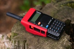 Baofeng UV-5R / BF-F9 – Red Exoskeleton Cage – Textured Finish