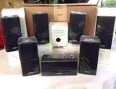 7 Mint Bose Double Cube DoubleShot Speakers 1 Center Channel + 6 Surround Black.
