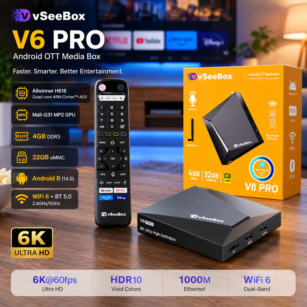 🔥 NEW RELEASE vSeeBOX V6 Pro – Better Than SUP S7 Pro, Fast Free Shipping 🔥
