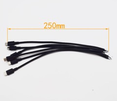 5pcs 25cm USB C Type-C Male Plug Cable 2 wires Power Pigtail Cable Cord DIY -US