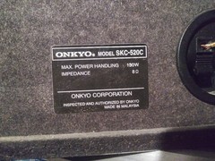 Tested & Working Onkyo SKC-520C Center Home Theater Speaker 130w 8Ohms 7.1 NICE!