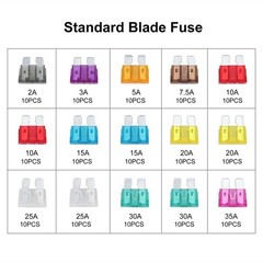 150pcs Car Auto Standard Blade Fuses 2 3 5 7.5 10 15 20 25 30 35 AMP Fuse Set