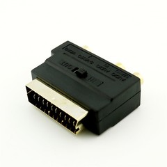 SCART to 3 RCA Phono Audio & Composite Video & 4 pin S-Video SVHS AV TV Adapter