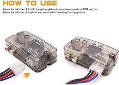Car Stereo Audio RCA Line-Out Speaker Level Converter High Audio to low Audio