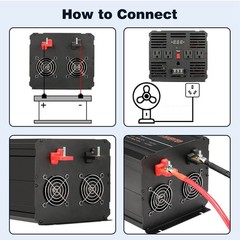 12000W Car Power Inverter DC 12V To AC 110V Sine Wave RV Boat Converter LCD