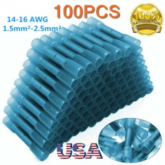 100X BLUE HEAT SHRINK BUTT CONNECTORS WIRE 14-16 GAUGE WATERPROOF WIRING