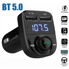 Bluetooth 5.0 Car Wireless FM Transmitter Adapter 2USB PD Charger AUX Hands-Free
