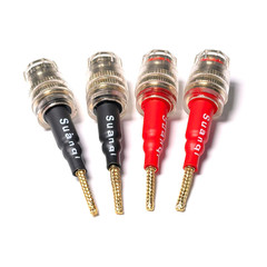 Suanqi Flex Pin Banana Plugs to 4Mm Female Banana Jack Speaker Audio Adapter for