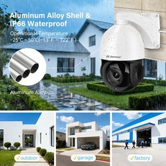 Jennov 4K 8MP 30X Zoom PoE Security Camera PTZ Auto Tracking Outdoor 2-Way Audio