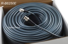 250ft RG6 BNC Male to Male 75Ω HD-SDI Video Cable, Gray CablesOnline R-B6250E