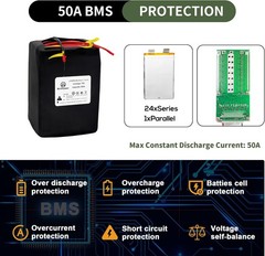 72V 35Ah Lifepo4 Battery for 0-3500W Ele/_ctric Bi /ke Motor Built-in 50A BMS