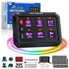 6 Gang Switch Panel 12V ON/OFF LED Light Circuit Control Box Offroad Marine Car