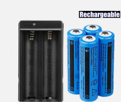 4x Batteries 3.7V Rechargeable Battery 1x Charger for 18mm*65mm Battery