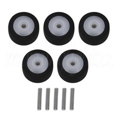 5pcs Black Rubber 13 x 6 x 2 mm Pinch Roller with Axis for Cassette Decks