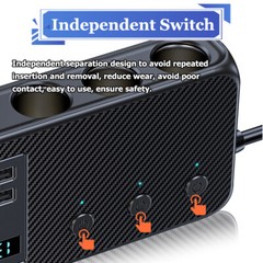 Multi Car Cigarette Lighter Socket USB Plug Fast Charger Power Adapter Splitter