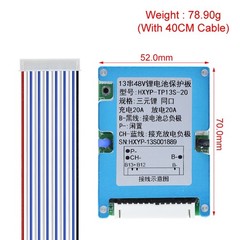 13S 48V 20A BMS Li-ion Battery Charge Protection Board Common Port w/Balance