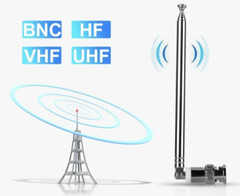 100x RadioTelescopicBNC Antenna Connector AM/FM/UHF/VHF for Police Radio Scanner