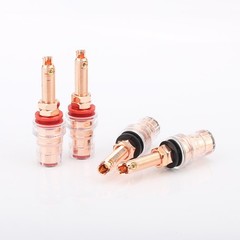 100% Pure Copper Binding Post Speaker Banana Jack Amplifier Terminal