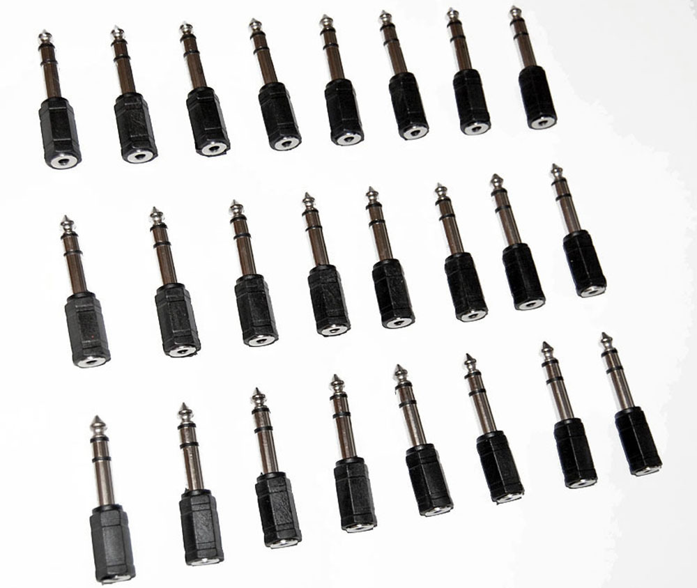 24Pcs 3.5mm Female Jack to 1/4″ Male Plug Stereo Headphone Adapter – Converter