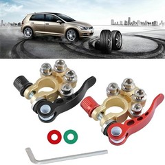 2PCS 4 Way Car Battery Terminal Clamp Connectors Quick Release Disconnect Tool