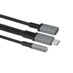 Aux to USB C with PD 60W Fast Charging Dongle Cable For Pixel 9, iPad Pro/Air