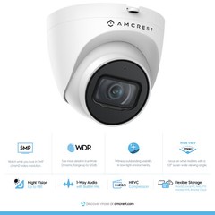 Amcrest UltraHD 5MP Turret PoE Outdoor Security IP Camera IP5M-T1179EW Warranty