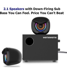 Wemeweme Computer Speakers, PC Speakers Subwoofer Desktop Laptop Monitor Gaming