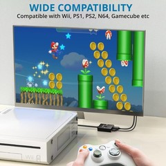 Plug and Play RCA to HDMI Converter with Aspect Ratio Switch for Retro Consoles