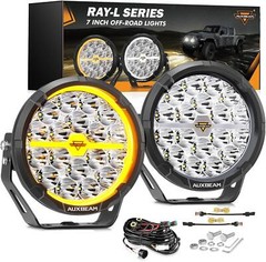 Auxbeam RAY-L Series 7 Inch Round LED Driving Light White/Amber DRL 240W