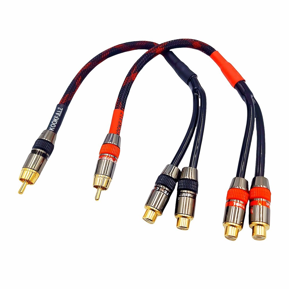2 Pack RCA Splitter Subwoofer Stereo Audio Video Cable 1 Male to 2 Female…