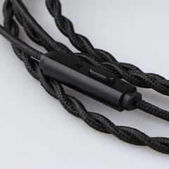 Durable Braided IEM Cable – 4N OFC, Cotton Yarn, 2pin 3.5mm with Microphone