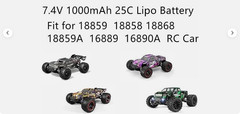 2X 7.4V 1000mAh Li-po Rechargeable Battery 25C 803048 T-Plug Fit RC Cars Trucks