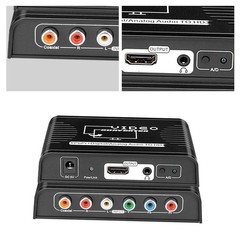 5 RCA Ypbpr Component Coaxial Audio to HDMI Video Converter for DVD PS2 XbAr