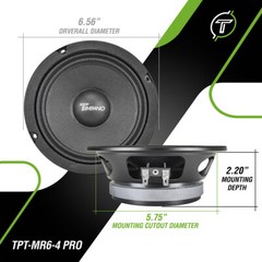 (2) 6.5″ MIDRANGE TIMPANO 500W TPT-MR6-4 PRO 4 OHM CAR PRO AUDIO SPEAKERS – PAIR
