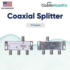 3 Way Power Pass Coaxial Splitter TV 5-2300MHz Satellite RG6 RG59 Cable