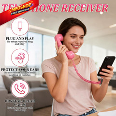 Retro Phone Handset,2026 New Style Type-C Handset,Type-C Black