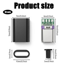20 Sets USB 3.1 Type C Connector 24 Pins Male, USB 3.1 Type C Male Plug Socket C
