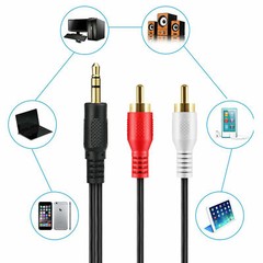 5ft 3.5mm Audio AUX 1/8″Stereo to 2 RCA Male Y Cable Adapter Cord MP3 iPod Phone
