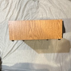 Brown Wood Media Storage Box Organizer with 2 Pull-Out Drawers